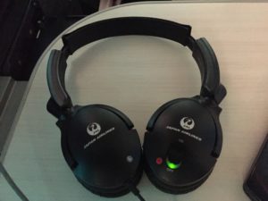 a pair of black headphones