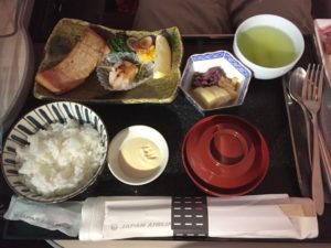 a tray with food on it