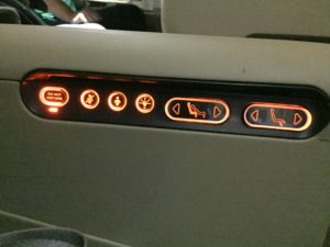 a seat controls with lights