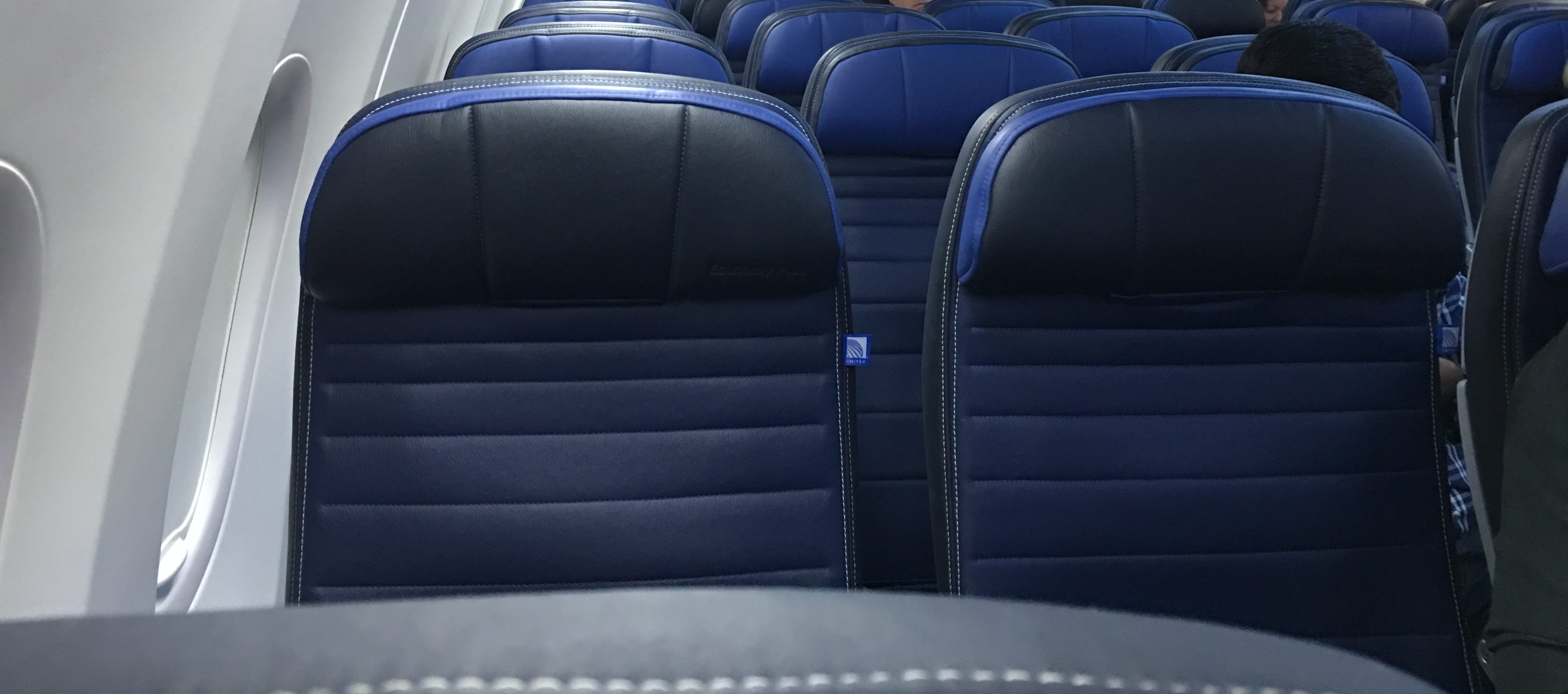 a row of seats in a plane