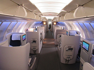 British Airways Club World Cabin Upper Deck 747