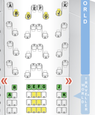 BA Club World Arrangement 747