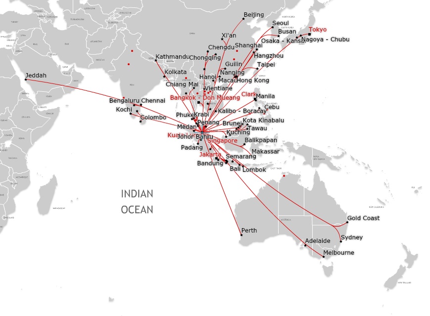 Airasia карта полетов