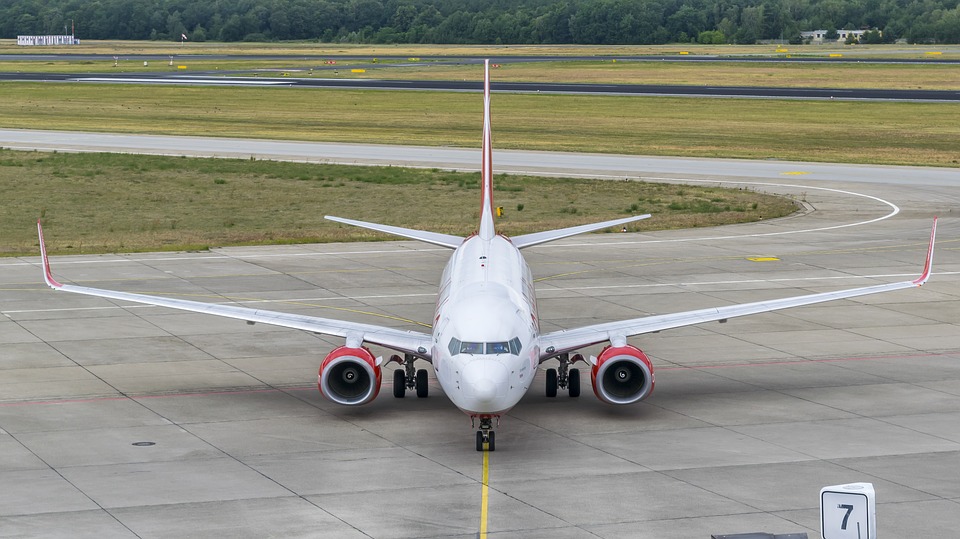 an airplane on the runway