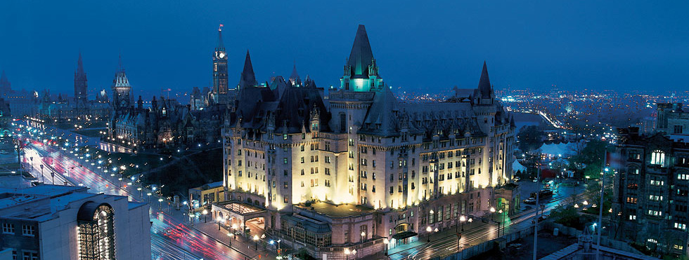 a large building with lights on