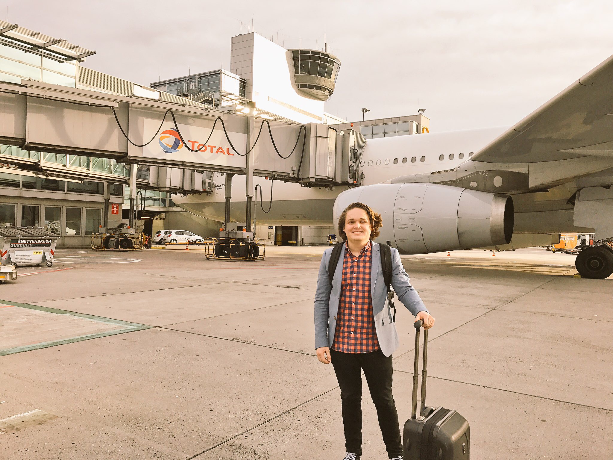 Me in front of the Airbus a330 that took me to New York
