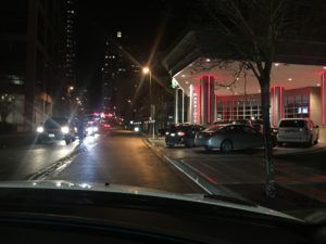 a street with cars parked on it