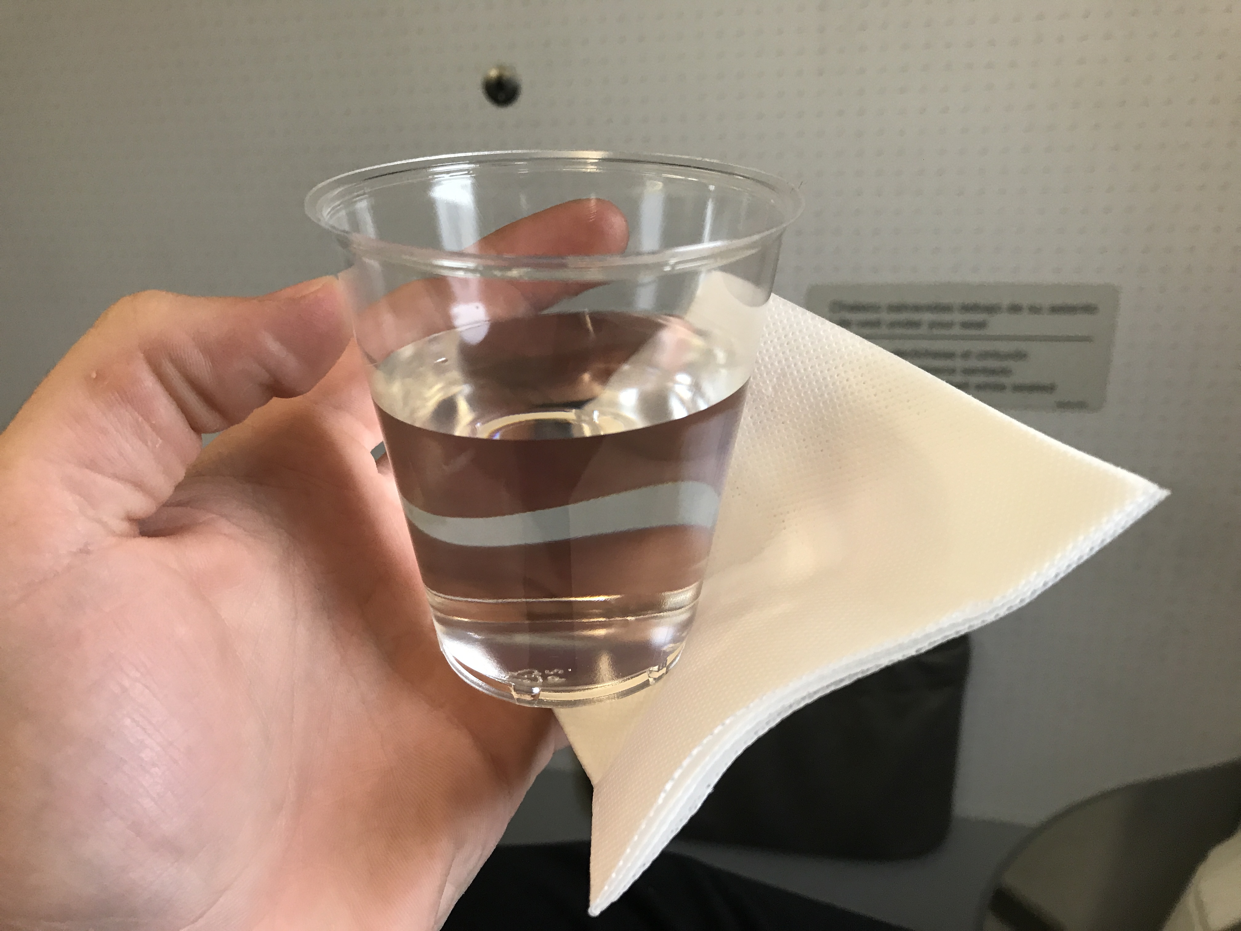 Vueling Excellence Class pre-departure water