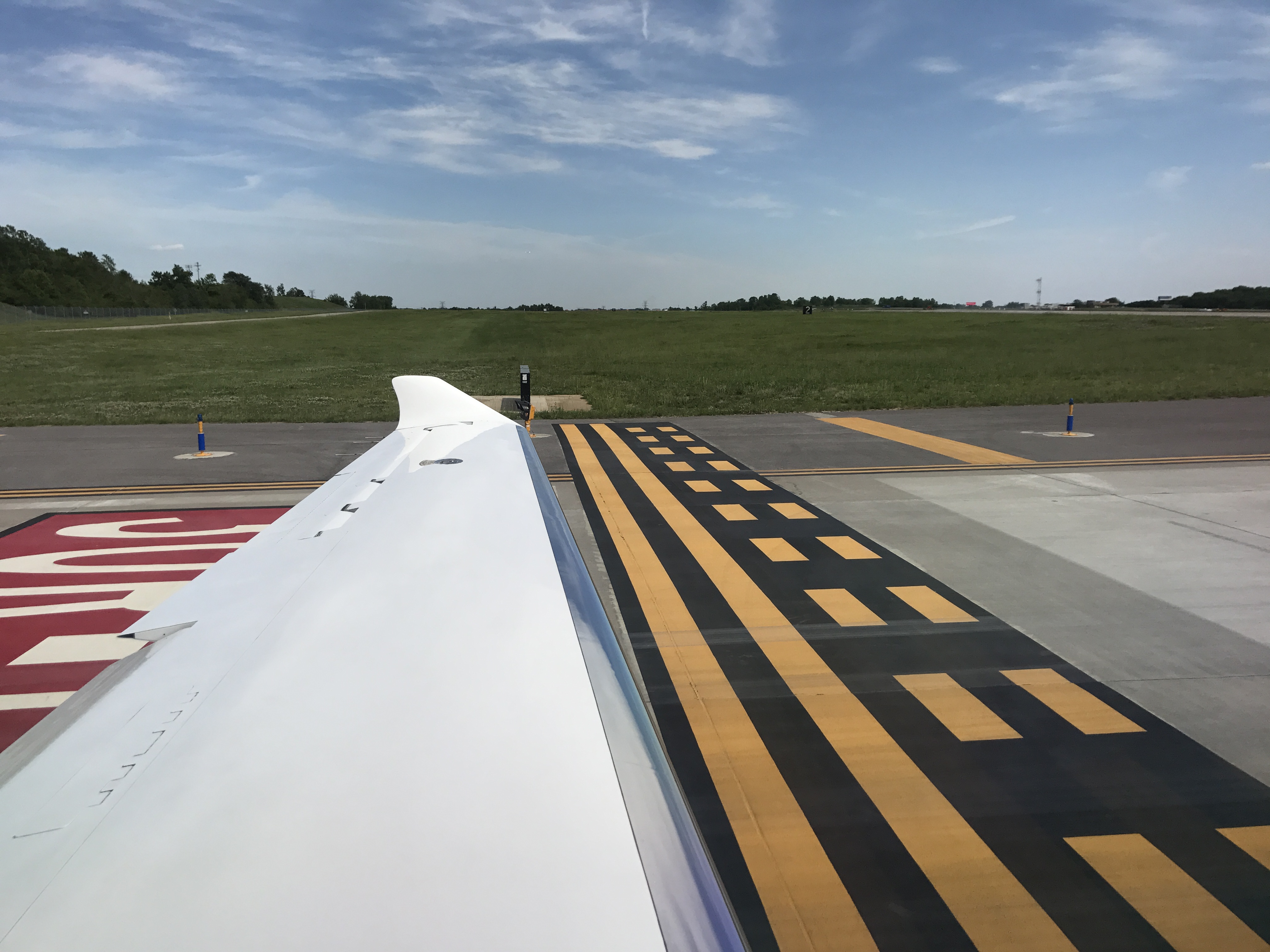 Crossing the runway at Lambert Airport