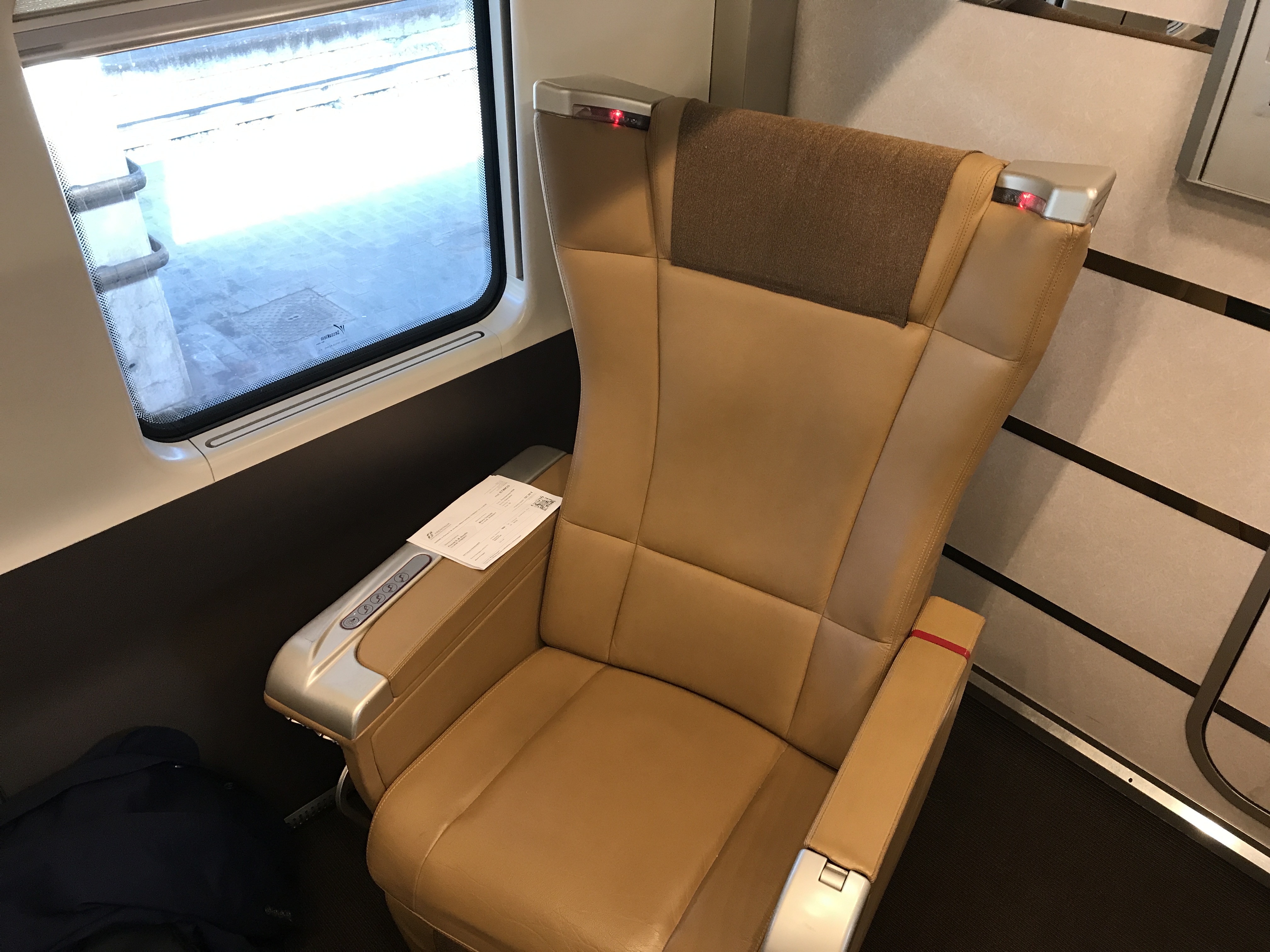 a chair in a train