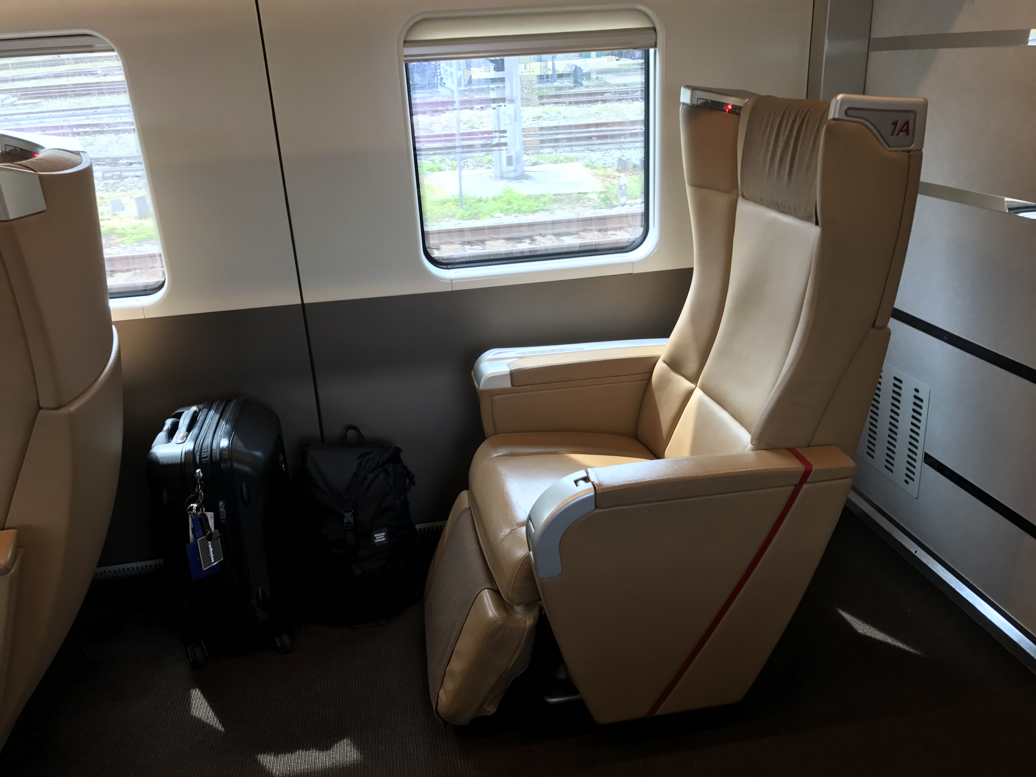 Trenitalia Executive Class New Interior with partly extended legrest