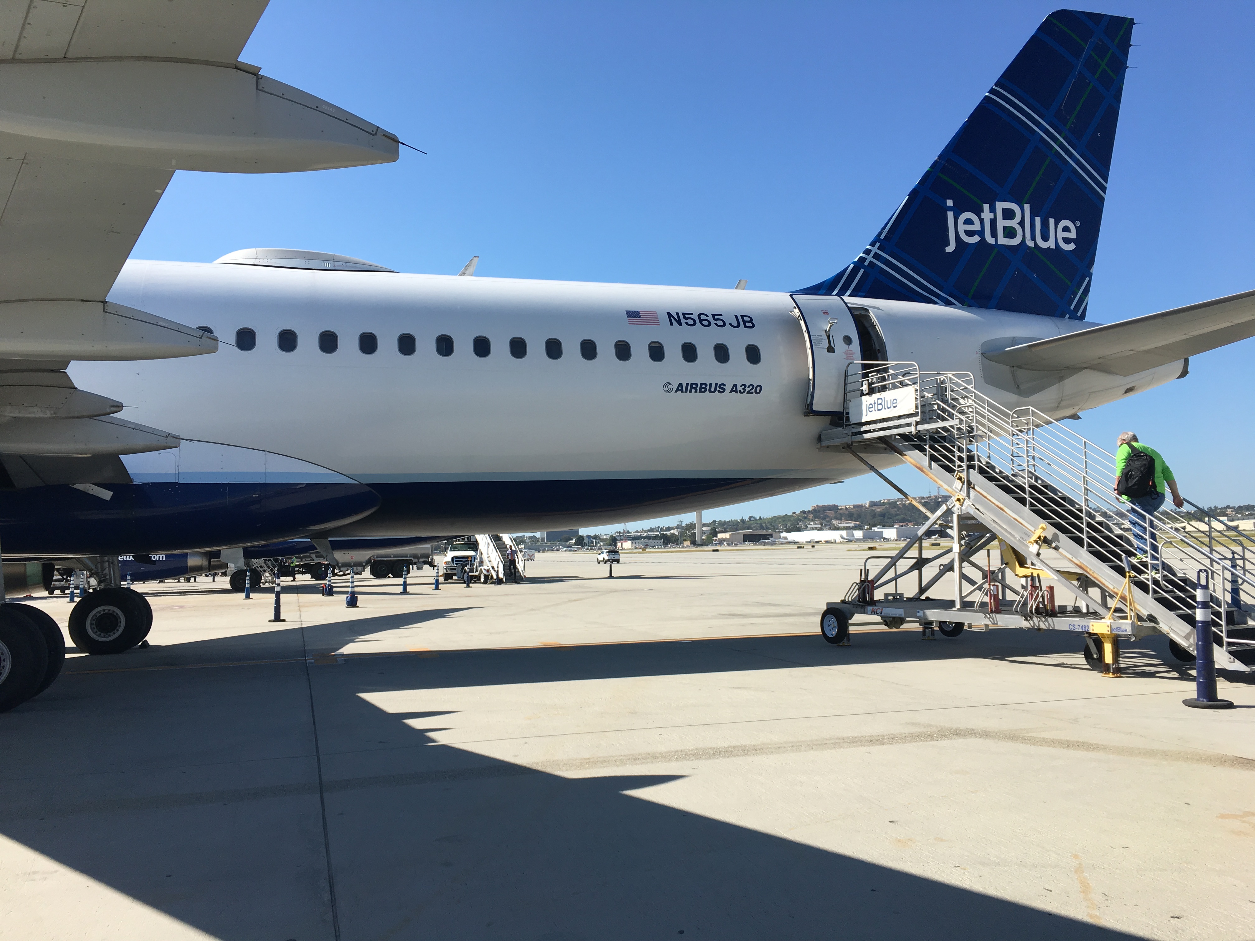 a jet plane with stairs