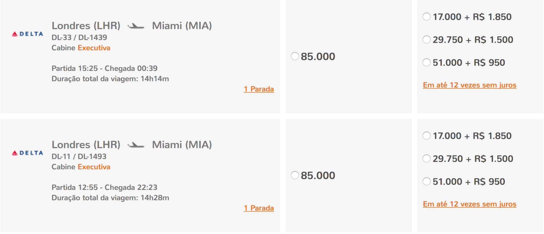 Delta ONE London to Miami for 85K Smiles Miles