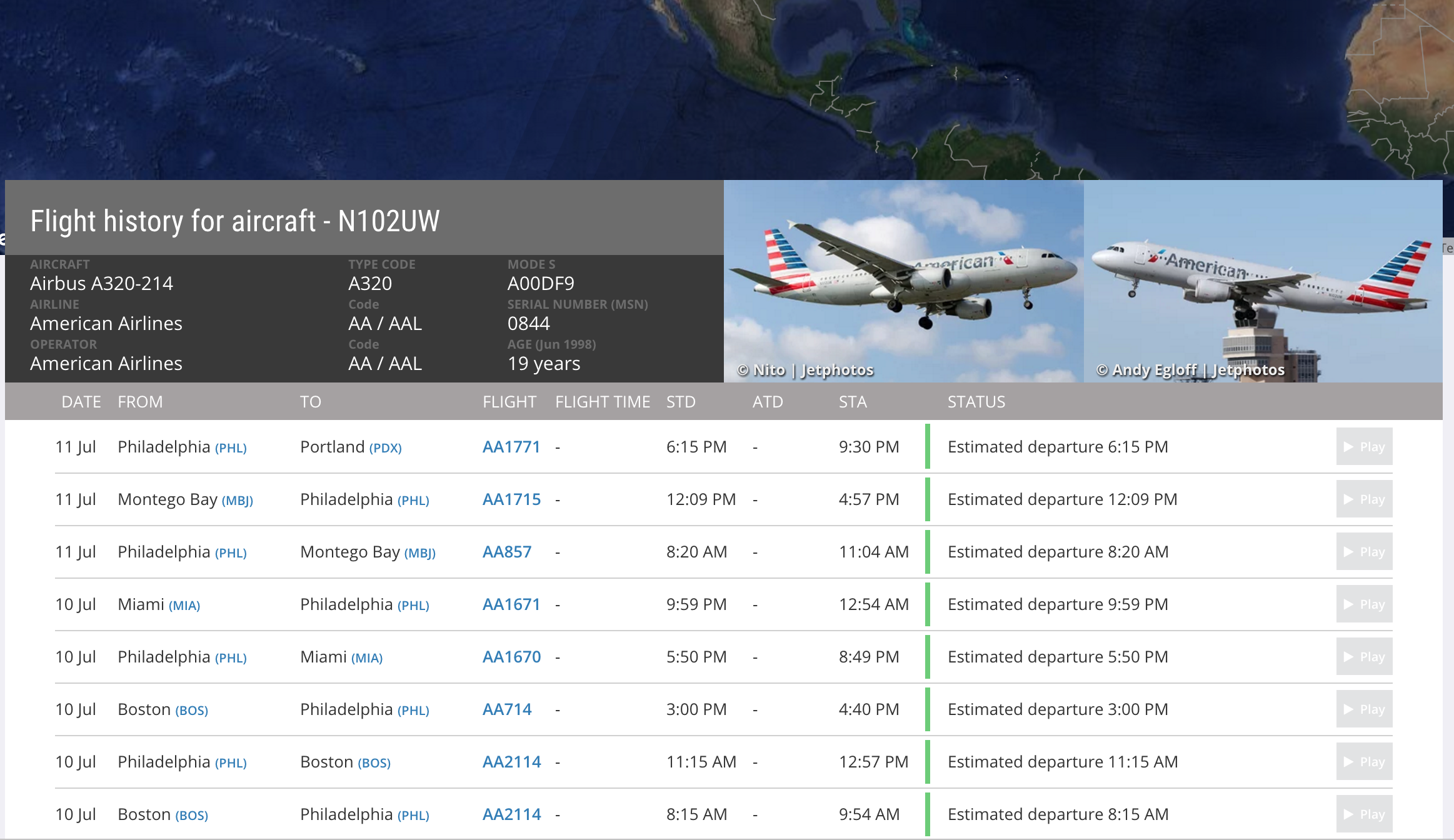 N102UW is American Airlines' first Gogo 2Ku equipped aircraft