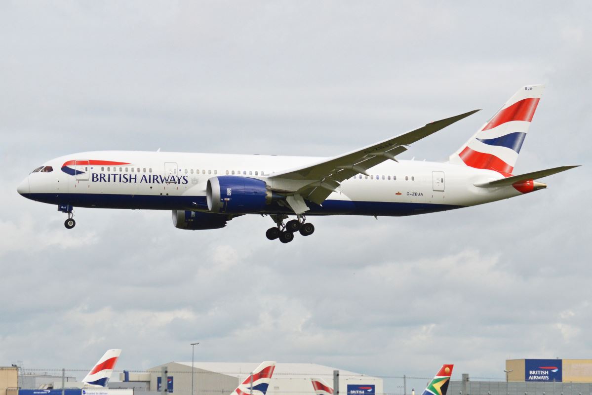 a large airplane flying in the sky