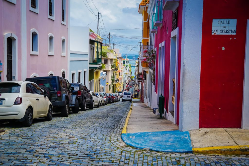 a street with cars parked on it