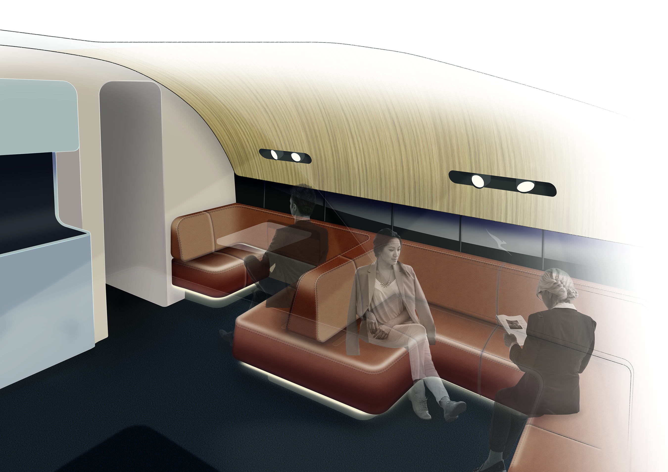 Qantas New Onboard Lounge