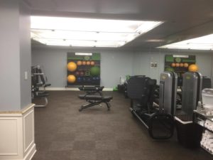 a room with exercise equipment