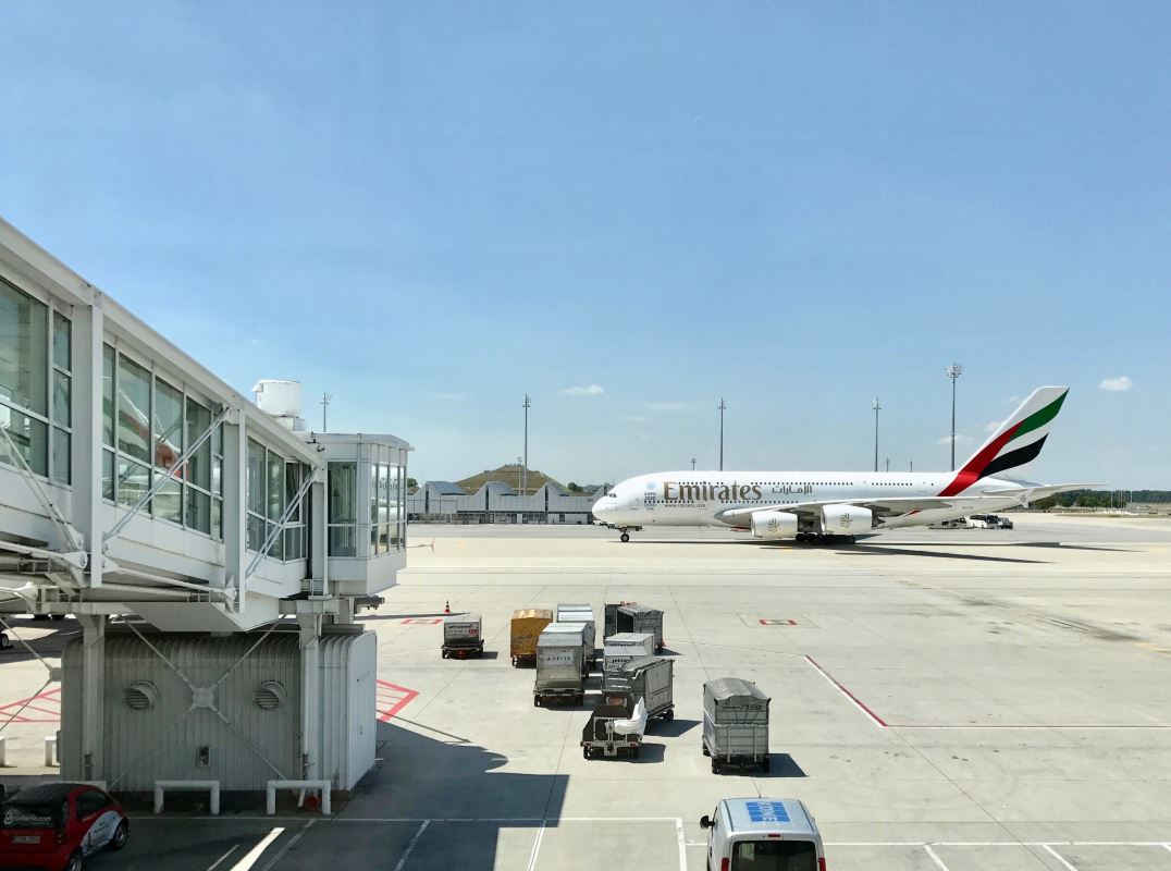 an airplane on the runway