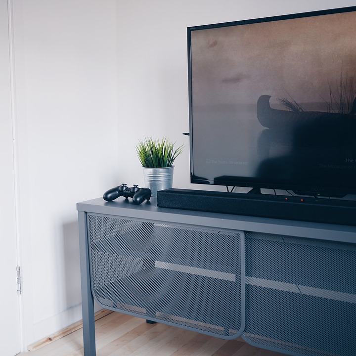 a tv on a table