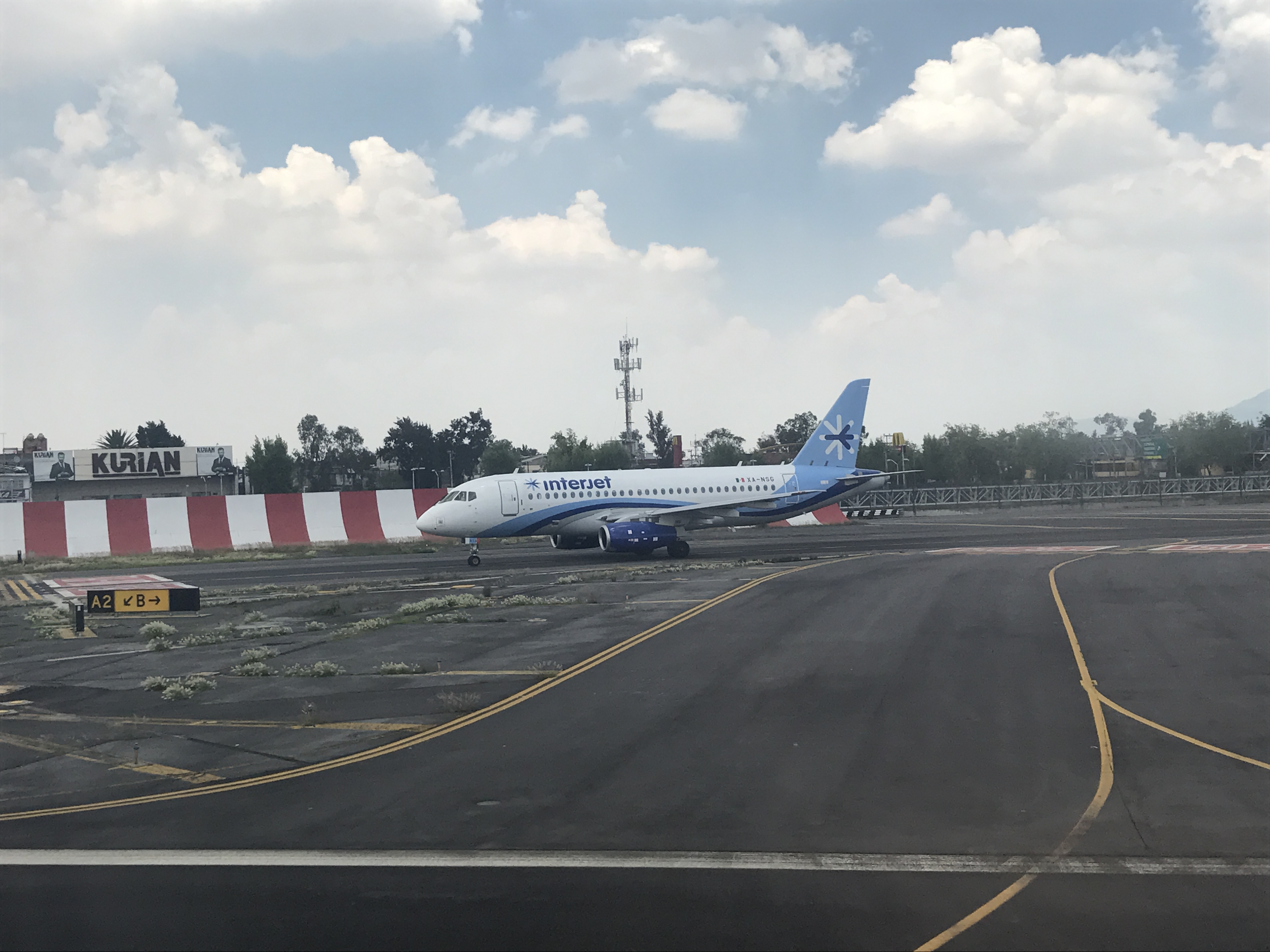 An Interjet Sukhoi 100 at Mexico City International Airport