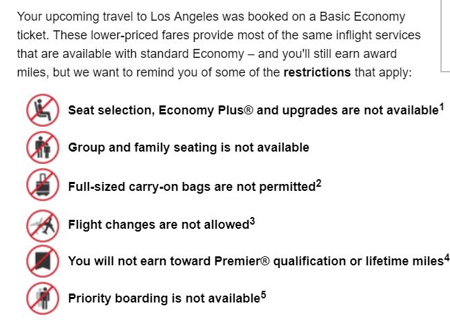 United Basic Economy More Expensive