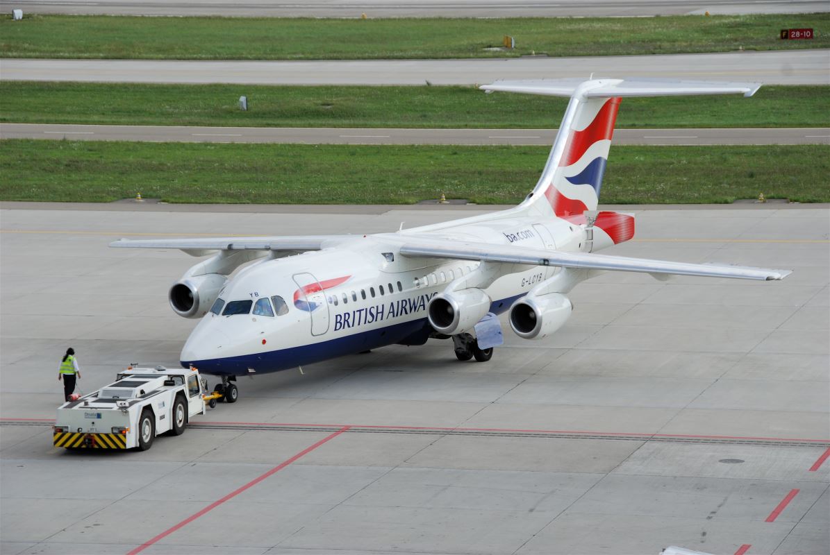 a plane on the runway