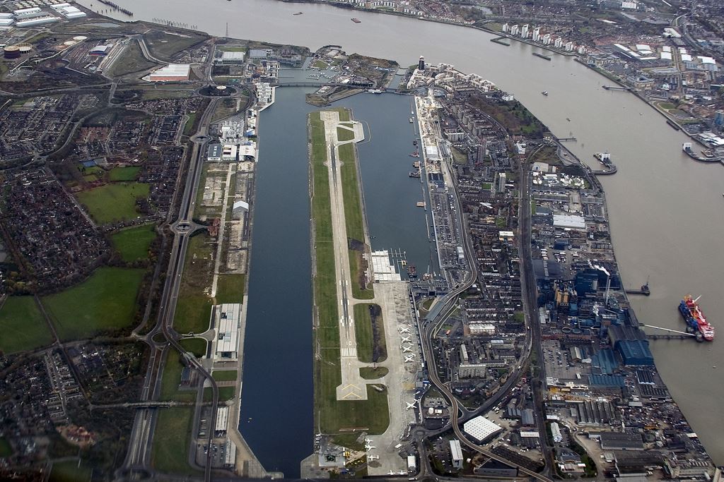 an aerial view of a city