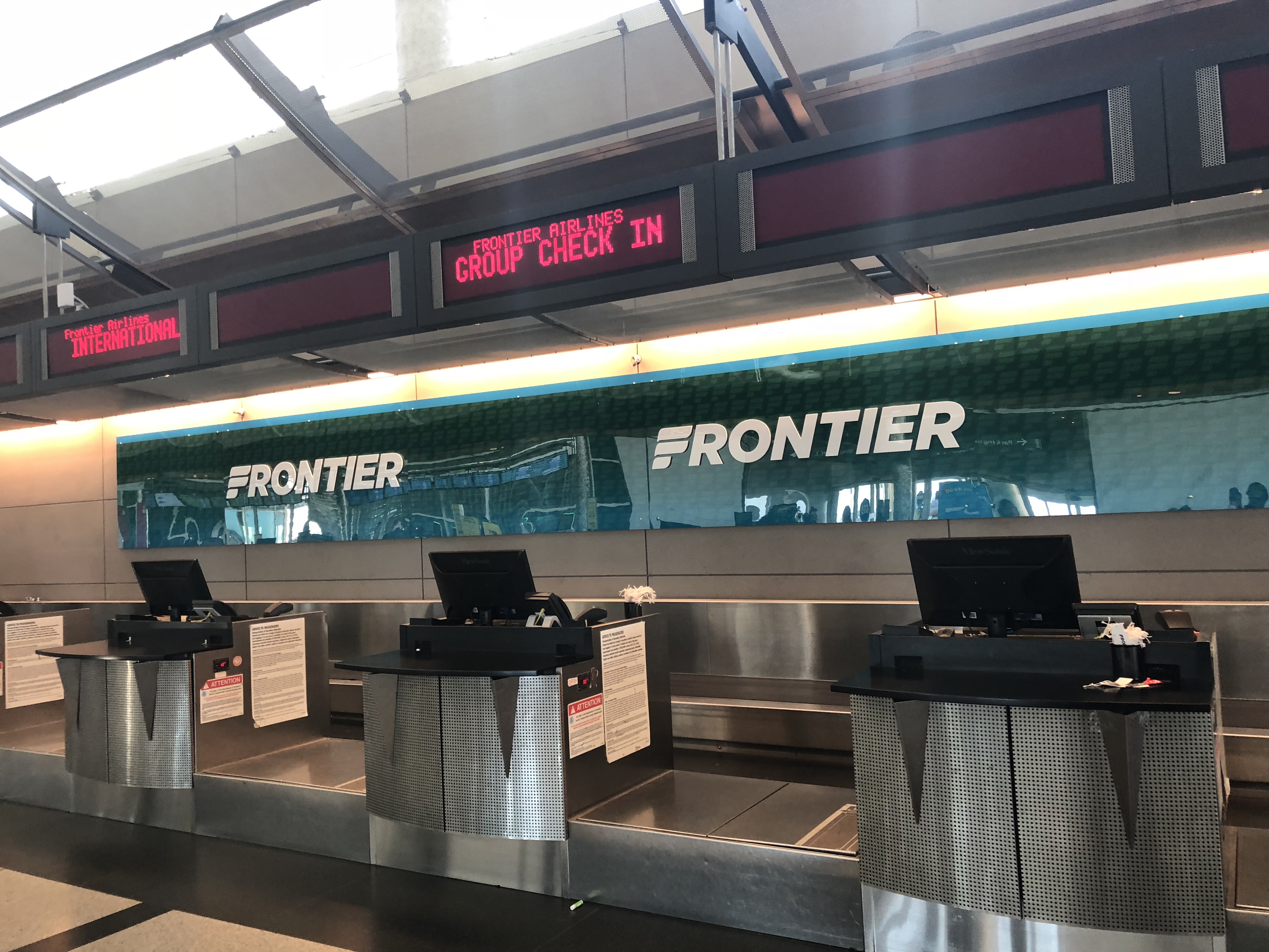 Frontier Check-In Counters at Denver International Airport