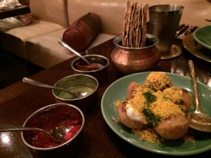 a plate of food on a table