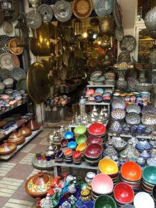 a store with many bowls and plates