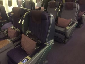 a row of seats on an airplane