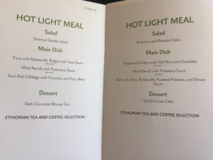 a menu of a restaurant