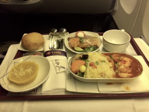 a tray of food on a table