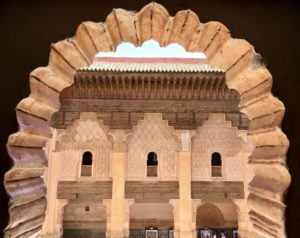 a stone archway with arches