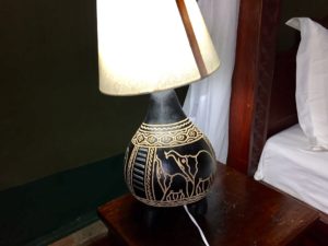 a lamp on a table