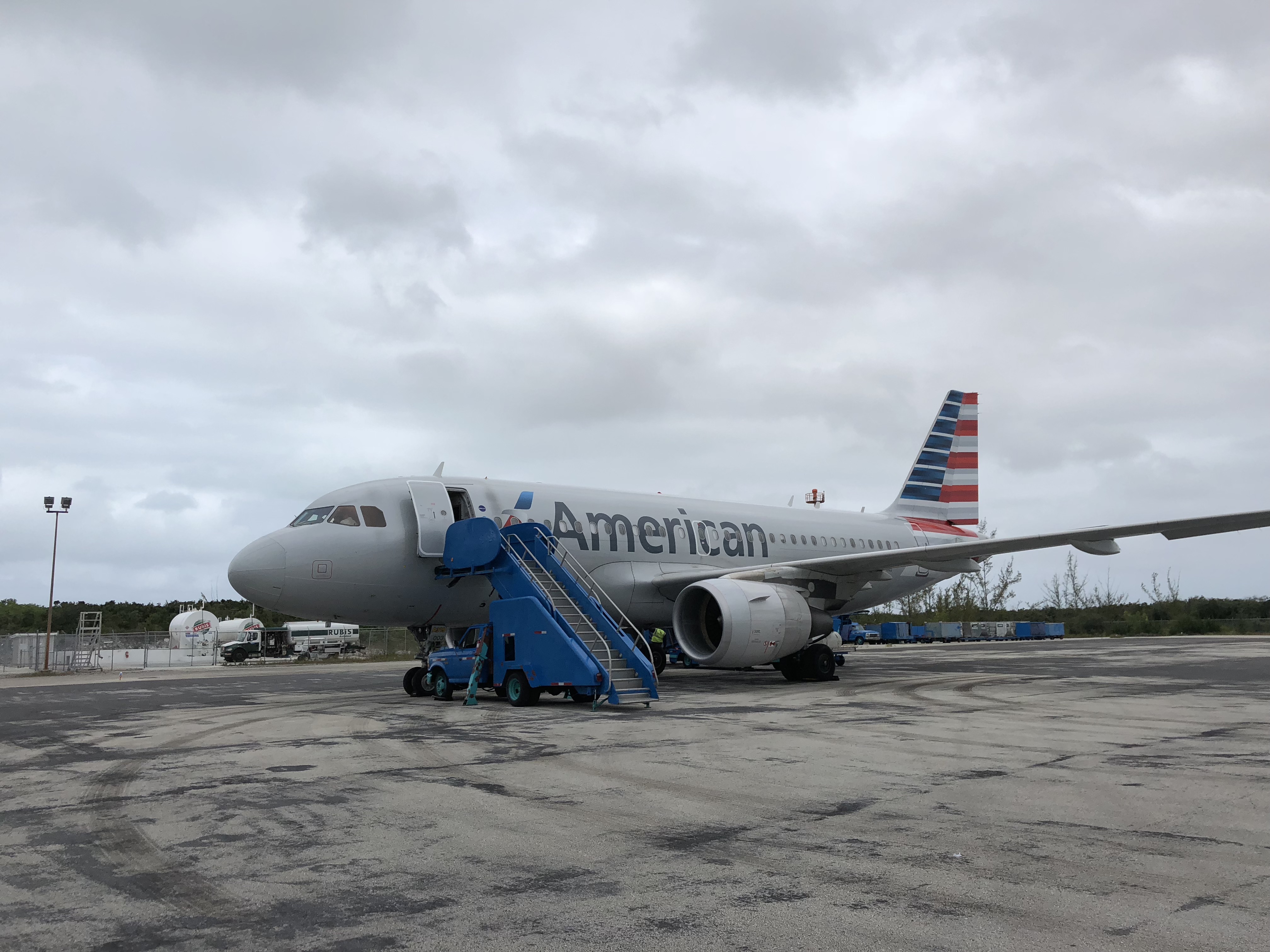 The Airbus a319 that flew me to and from San Salvador Island, The Bahamas