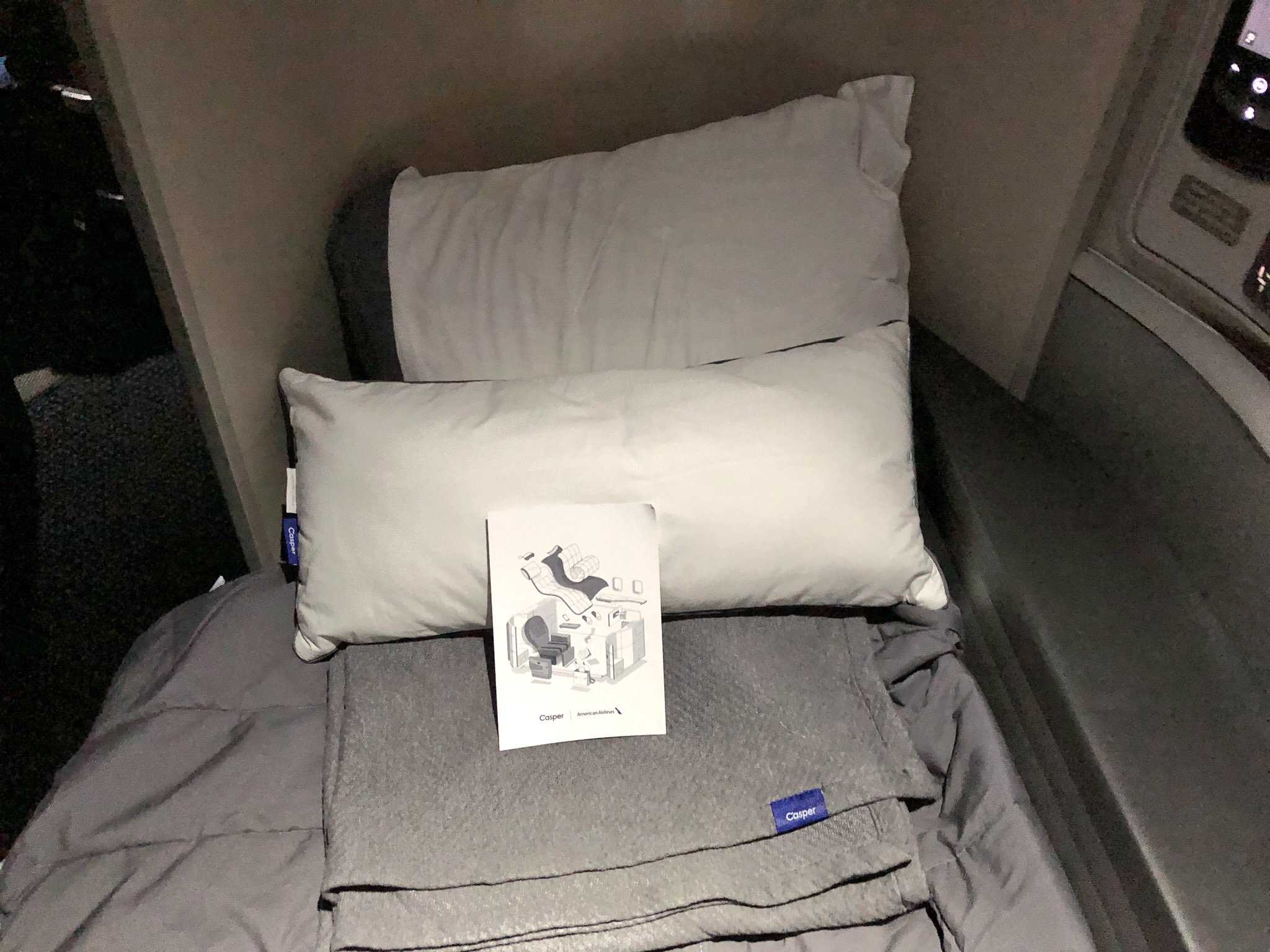 American Airlines Casper Bedding, Transcontinental Flagship First Class