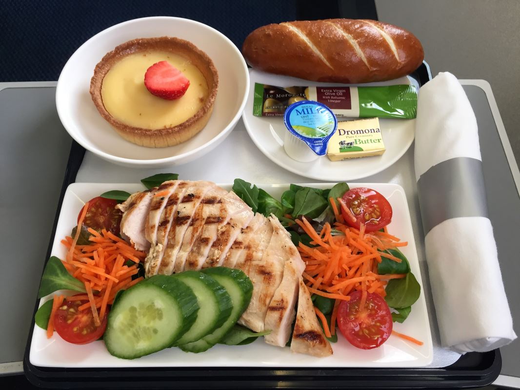 a tray with food on it