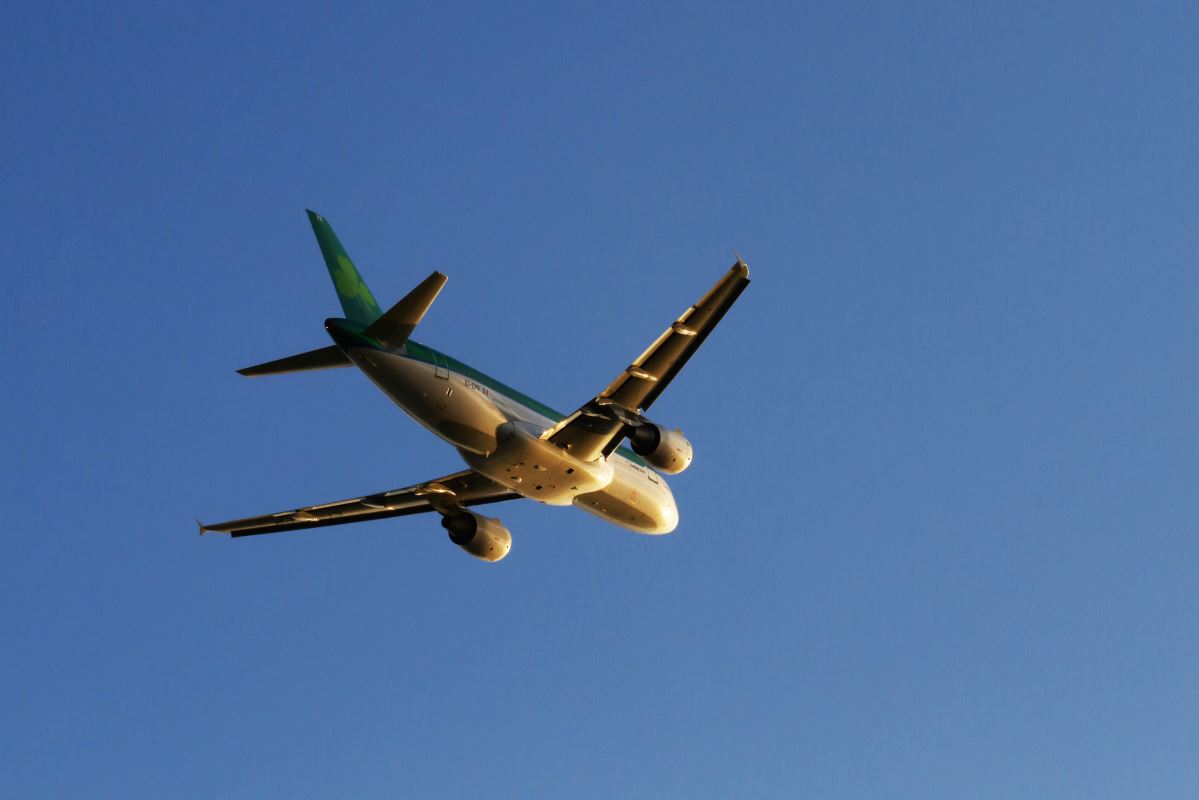 a plane flying in the sky