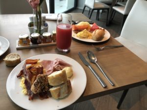 a plate of food on a table