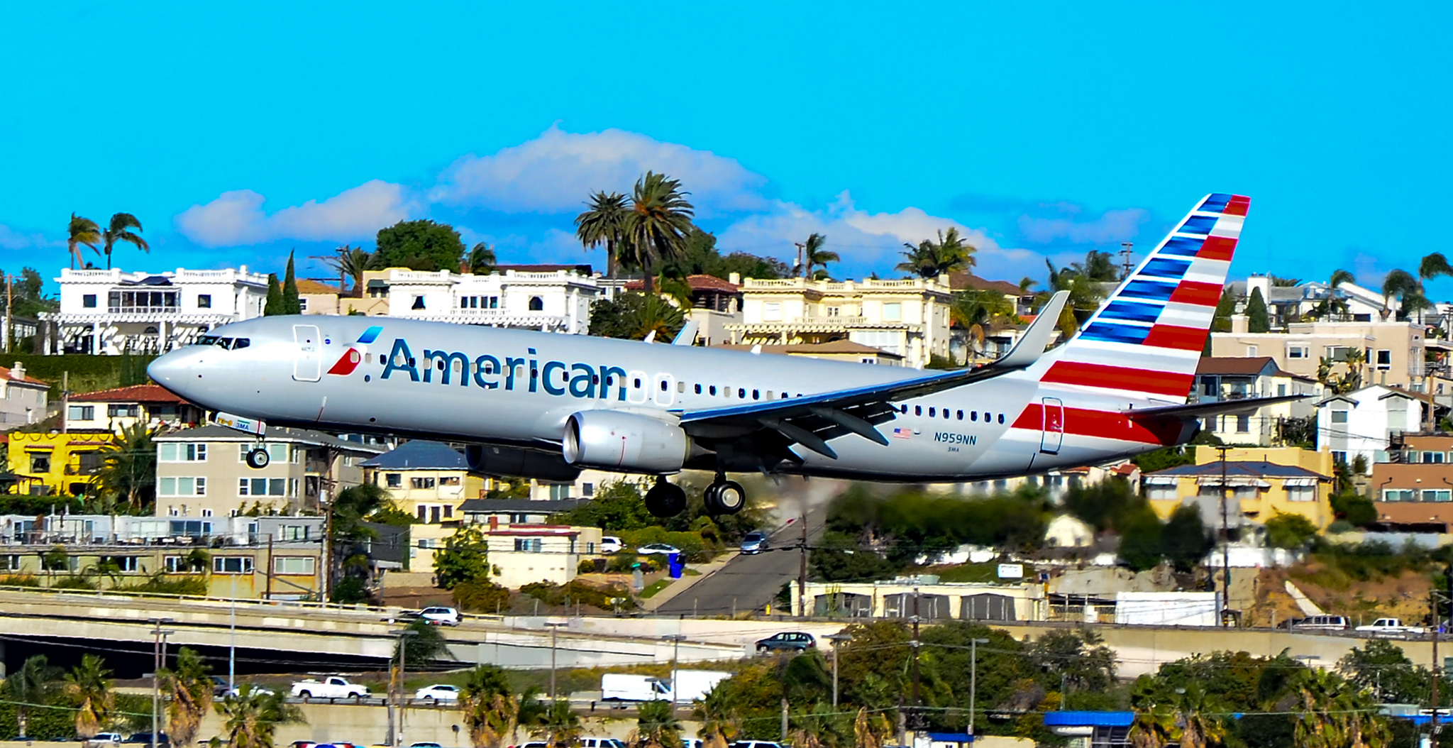 an airplane taking off from a runway