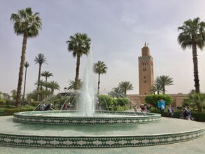 a fountain in a park