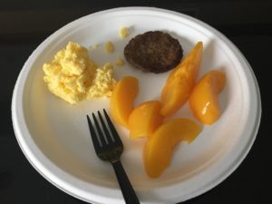 a plate of food with a fork