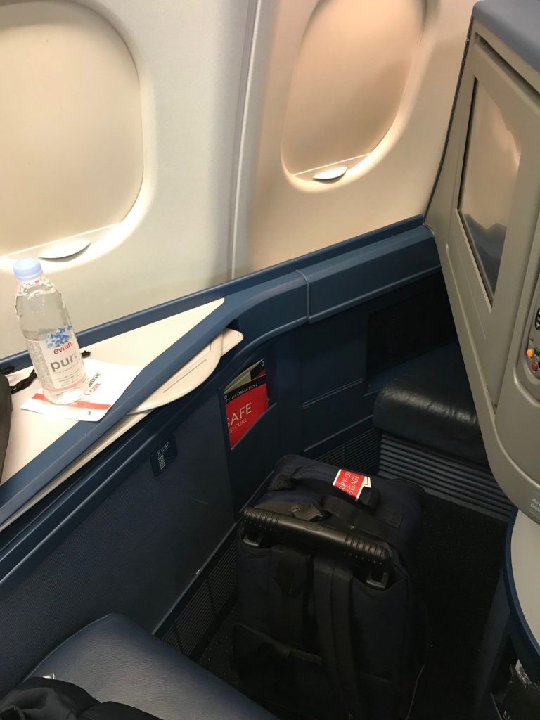 a luggage on a plane