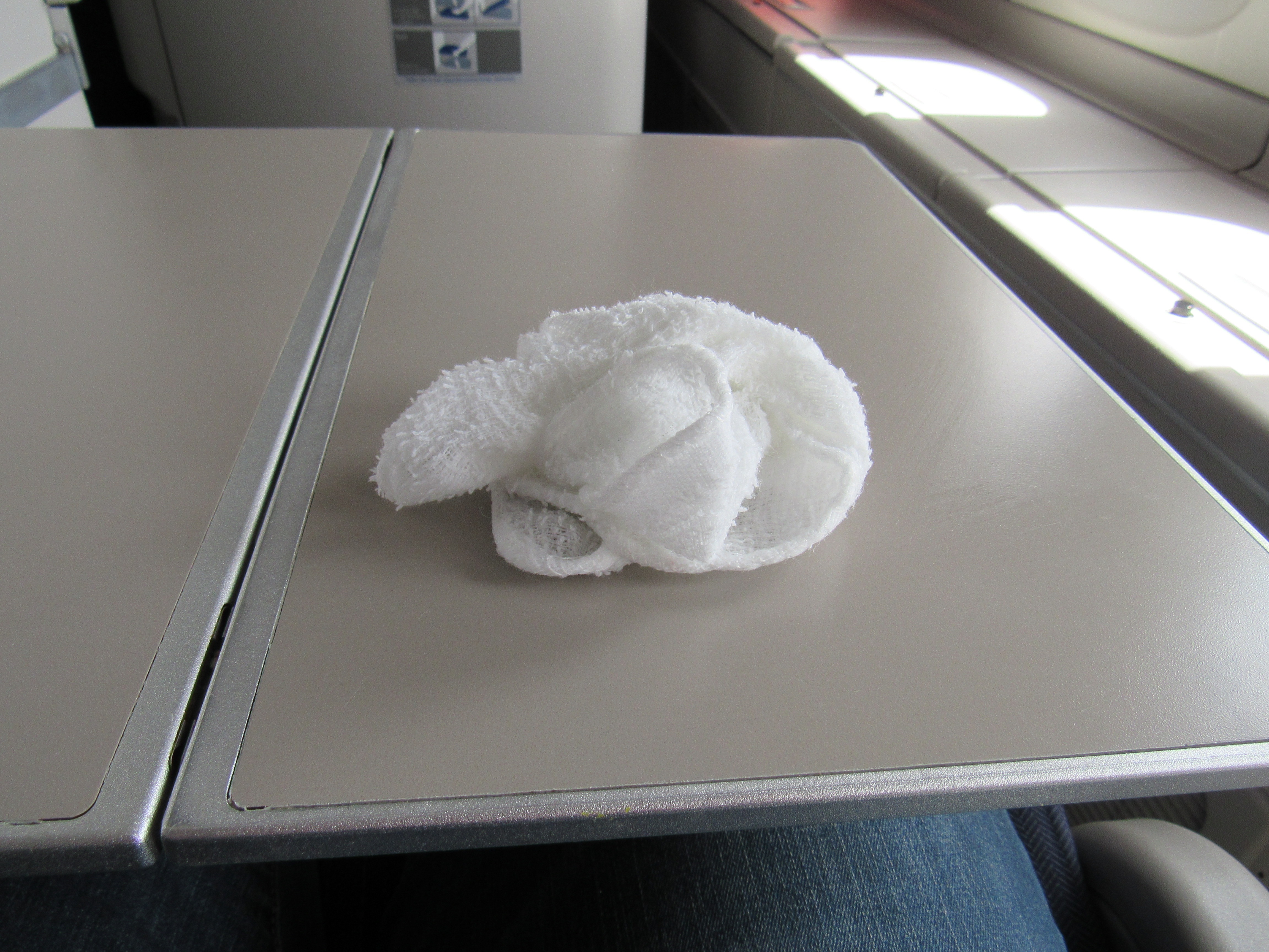 a white towel on a table