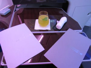 Pre Departure Beverage, Towel and Menus