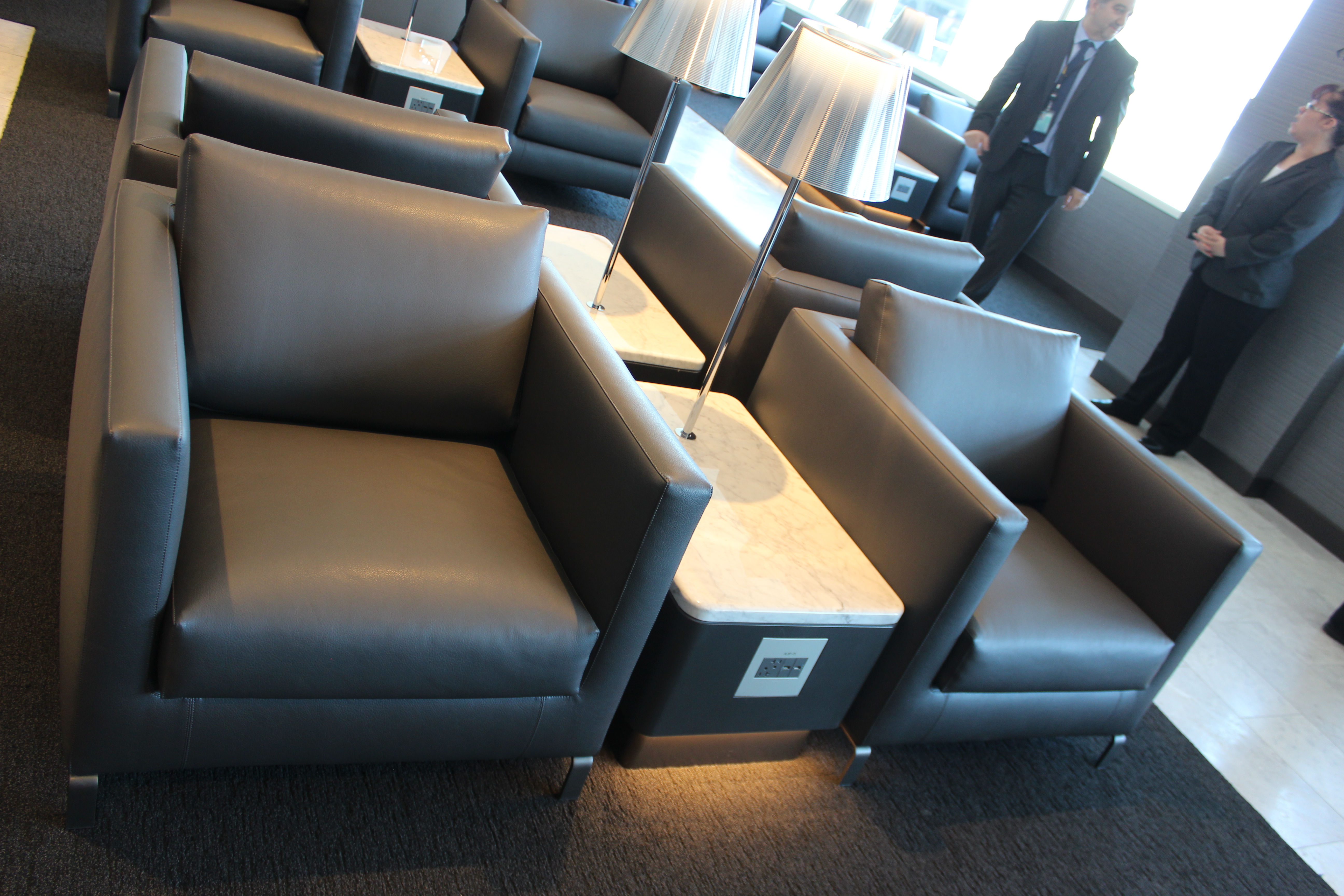 Seating in the United Polaris Lounge San Francisco