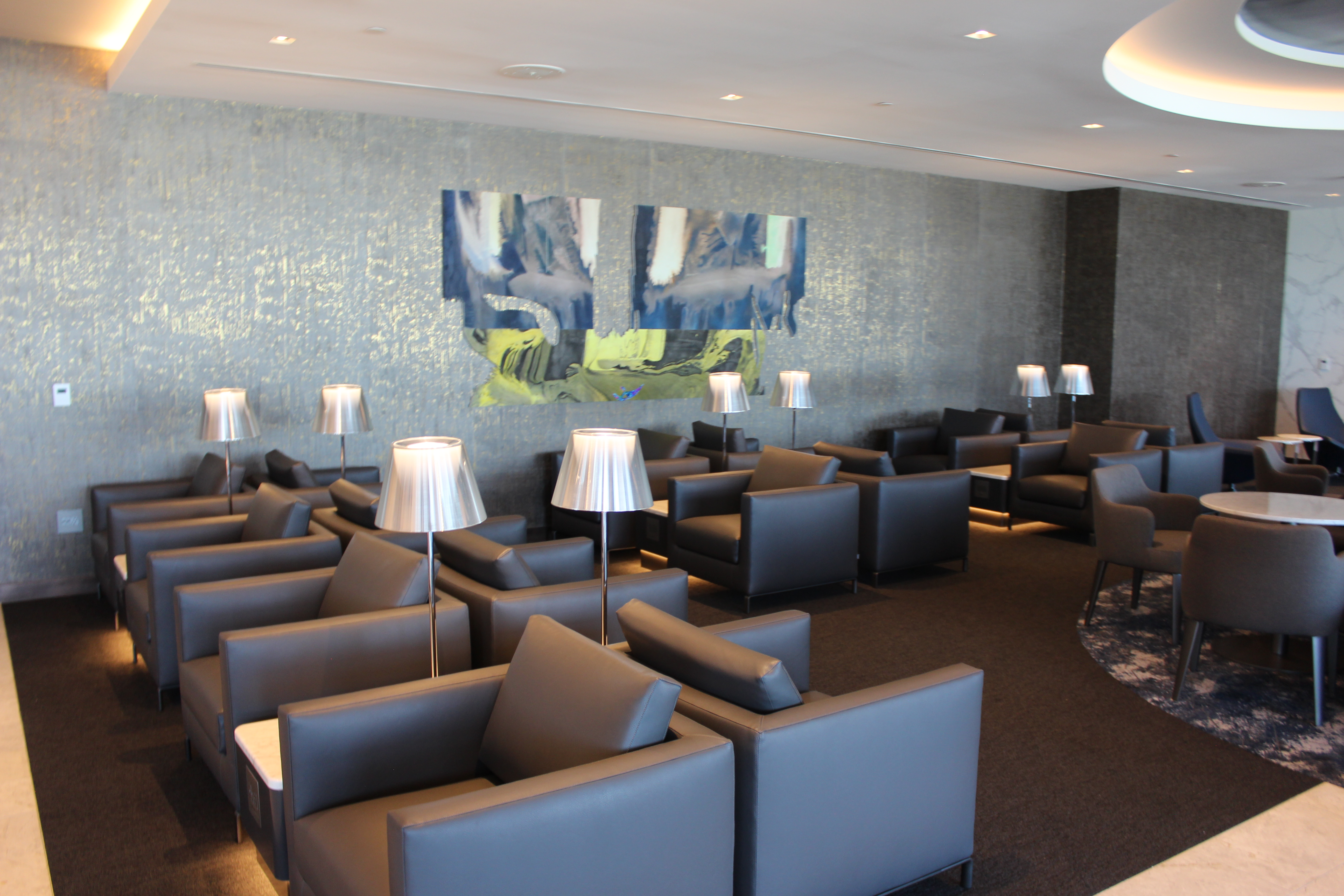 Seating in the United Polaris Lounge San Francisco