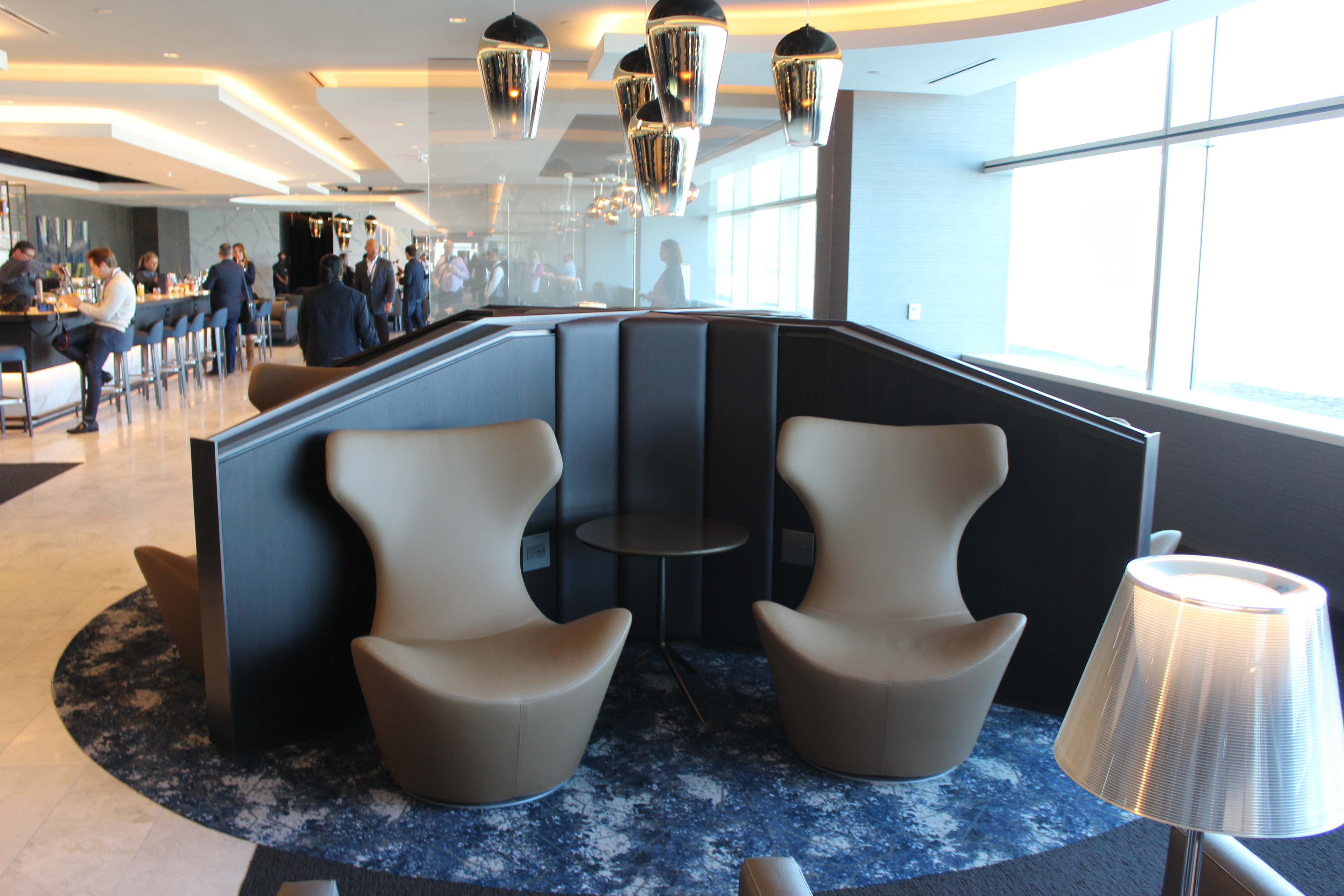 Seating in the United Polaris Lounge San Francisco